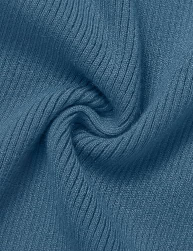 Image of ZESICA Women's 2026 Ribbed Knit Dress Long Sleeve Mock Neck Slim Fit Side Slit Fall Elegant Sweater Dresses