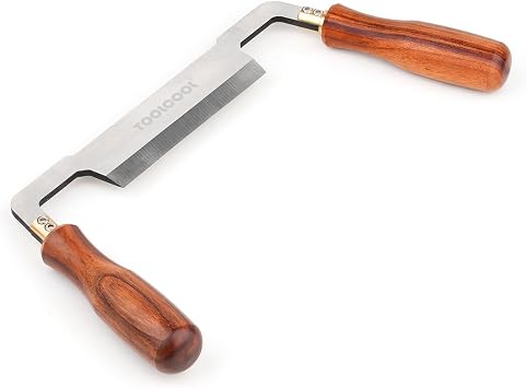 TOOLCOOL Draw Knife Debarking Tool Tree Bark Removal Tool Hardwood Handle 4.3 Inch Straight Blade Drawknife Woodworking Tool