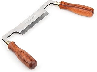 TOOLCOOL Draw Knife Debarking Tool Tree Bark Removal Tool Hardwood Handle 4.3 Inch Straight Blade Drawknife Woodworking Tool