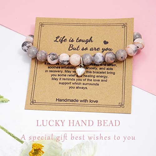 Get Well Soon Gifts for Women,Natural Stone Healing Bracelet, Inspirational Gifts for Women Teen Girls2