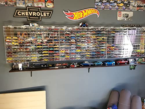 Image of DisplayGifts Acrylic 1:64 Scale Matchbox Toy Cars Wheels Display Case Wall Cabinet Rack 108 Slots, UV Protect Hot, Clear