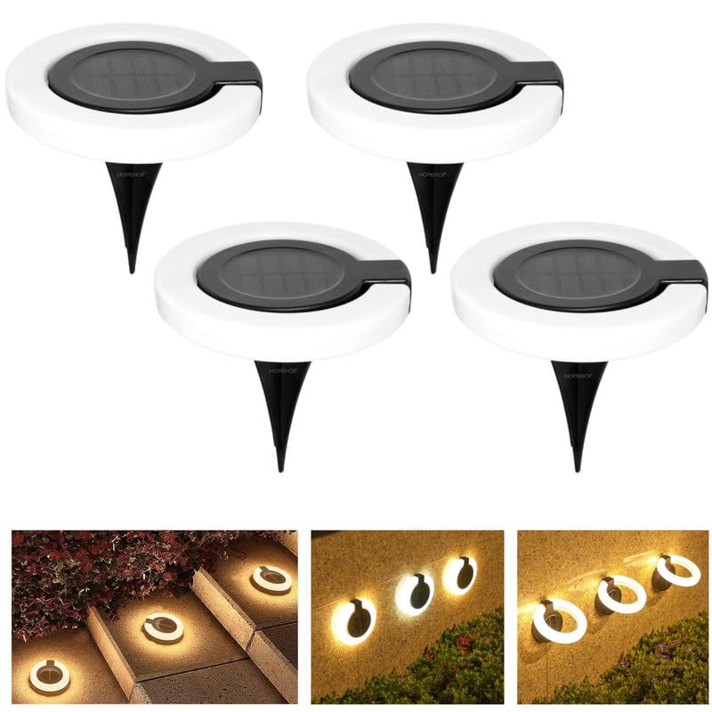 Homehop Solar Lights for Home, 17 LED Decorative Waterproof Disc Lamp for Outdoor, Garden, Patio, Step,Pathway, and Stair Auto On/Off (ABS, Pack of 4) (B0CJ8ZDZN2) Amazon Price History, Amazon Price Tracker