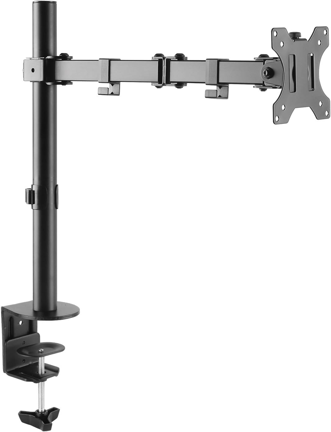 Apexx Dual Monitor Stand Mount – Compatible Clamp & Grommet Base Height Adjustable Arms with Swivel, Tilt, Rotation Perfect for Home Office, PC & Gaming Setup (KK Single Stand)