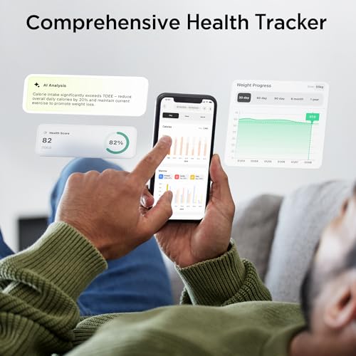 Image of Ultrean Smart Food Kitchen Scale with Nutritional Calculator, APP for Calorie & Macro Tracking, AI Powered, Goal Progress, Digital Calorie Scale for Weight Loss, Stainless Steel, 22lb