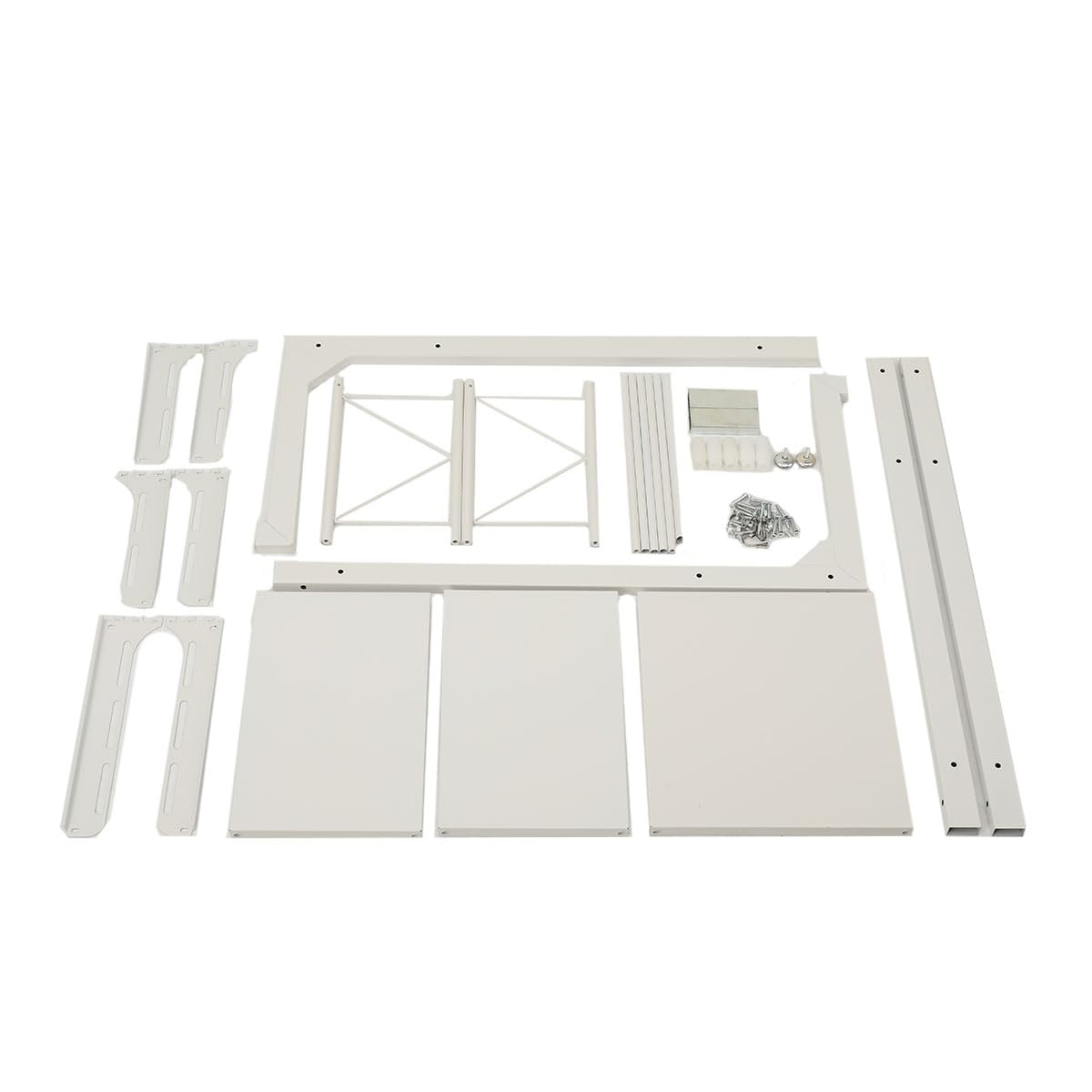 Waschmaschinenregal, WC Regal über Waschmaschine Toilette, Waschmaschinenschrank Überbauschrank, Toilettenschrank, 3 Ablagen, Regalhöhe verstellbar, 40x160x35-60cm (Breitenverstellbar), Weiß