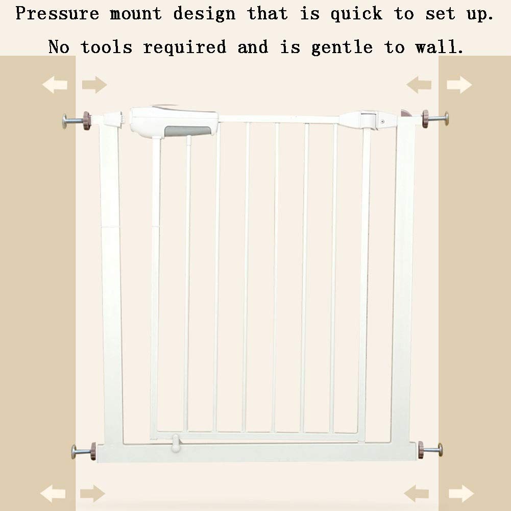 Cancelletto di Sicurezza Extra Largo espandibile in Metallo Walk Thru con Chiusura Automatica Cancello per Animali da Interno, Dimensioni Personalizzabili (Colore : Bianco, dimensi