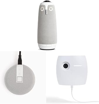 Meeting Owl 3 Next Gen 360-Degree, 1080p HD Smart Video Conference Camera & Expansion Mic for Meeting Owl 3 - Extend Audio Reach in Larger Spaces by 8 feet 2.5 Meters & Whiteboard Owl Camera