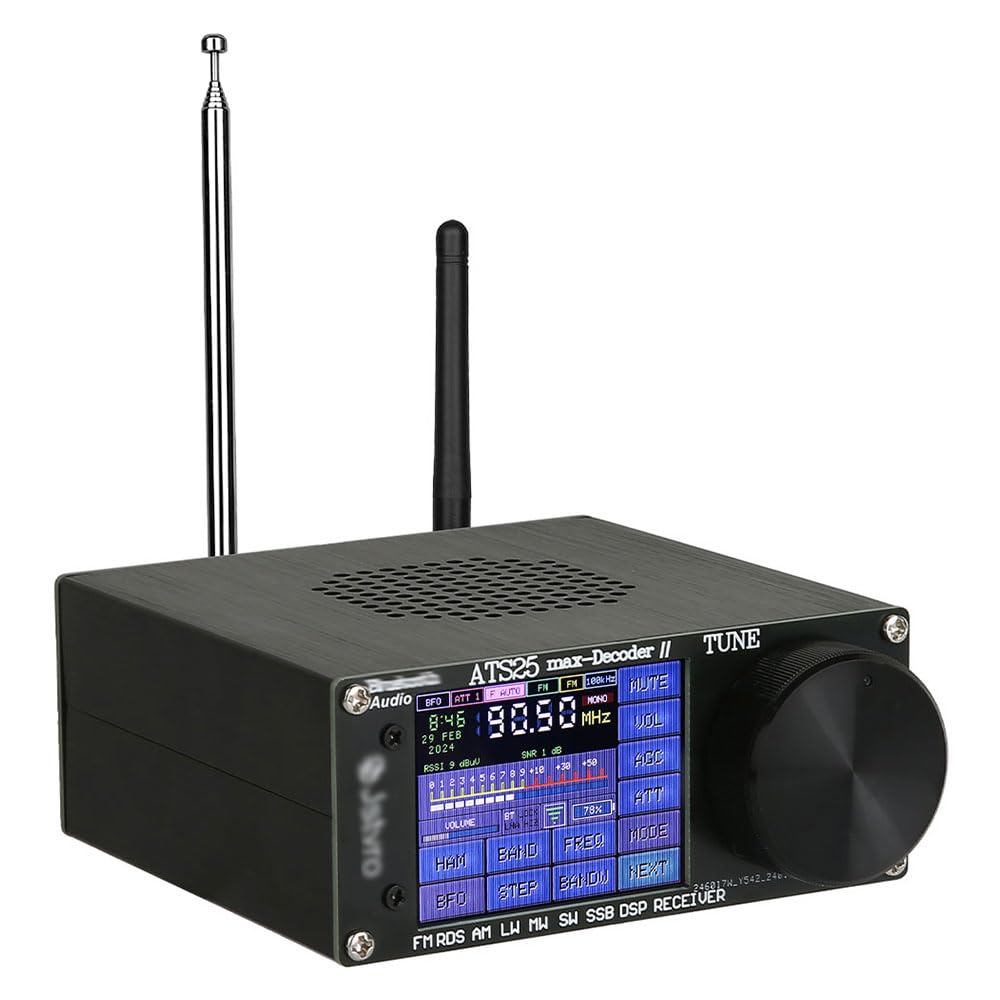 ATS25 Max Decoder II Version Vollband Funkempfänger FM SW SSB MW LW Empfänger mit 2,4-Zoll Touchscreen