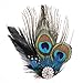 ArtiDeco 1920 Diadema de Pluma de Pavo Real Peinado con Cristal Vintage...
