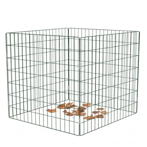 TRUTZHOLM Metall Kompostgitter Gartenkomposter werkzeugloser Aufbau 80 × 80 x70 cm Stahldraht pulverbeschicht grün 10 × 4 cm Maschenweite