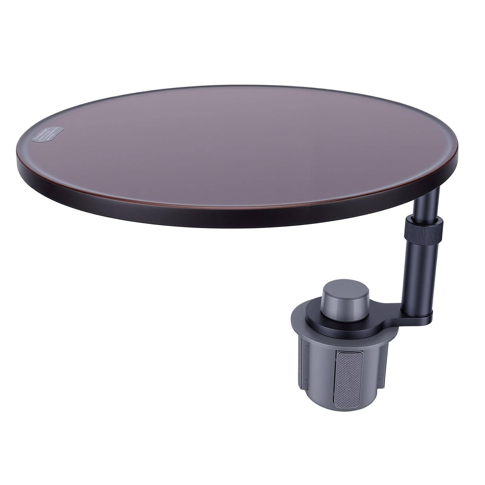 KIMISS Vassoio per Alimenti per Auto Scrivania per Auto in Legno con Rotazione di 360 Gradi Altezza Regolabile Supporto per Tazza in Lega di Alluminio Carico di 5 kg per Pasti per Laptop