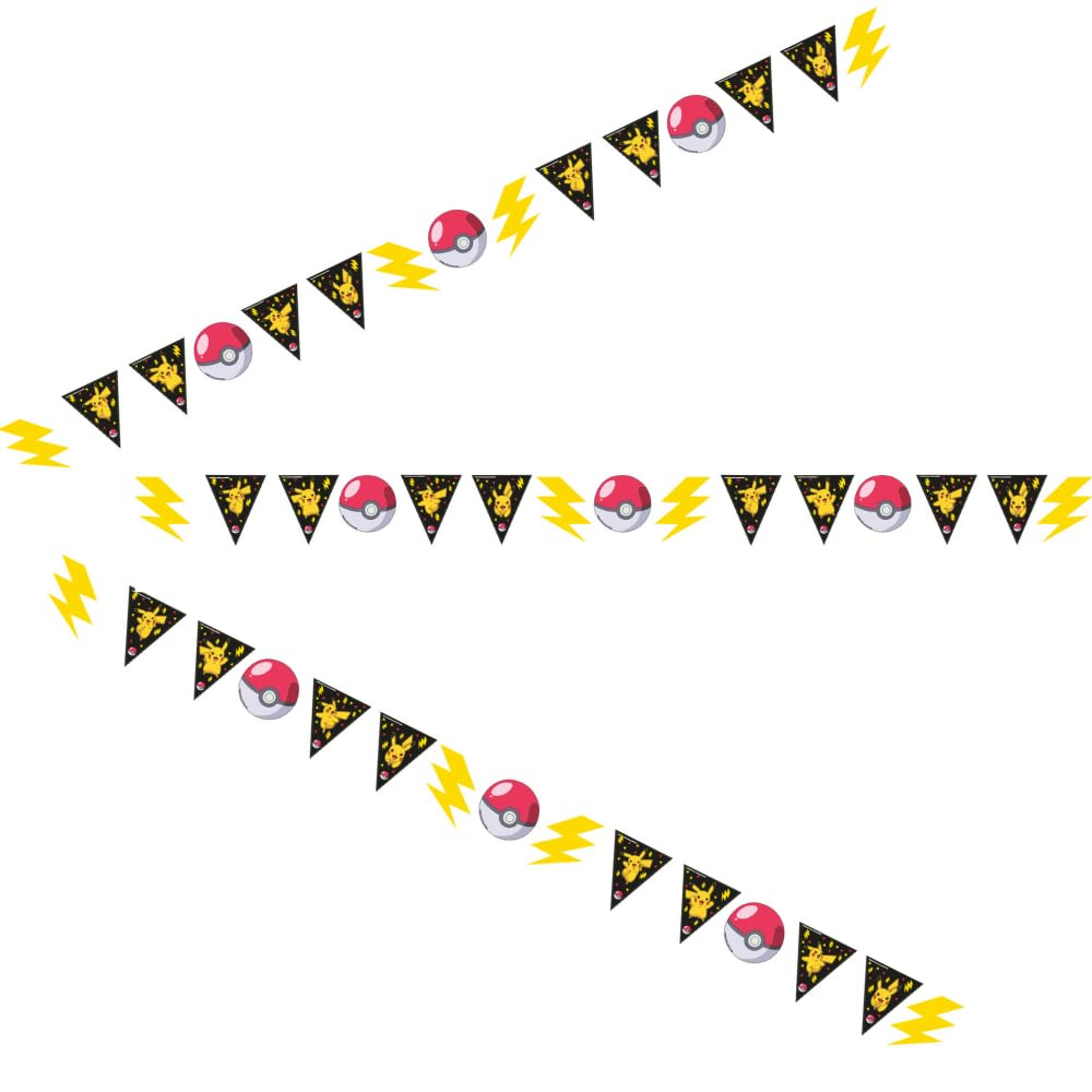 Amscan 9917111 - Pokémon Kids Birthday Party Pennant Banner Decoration - 3.3m