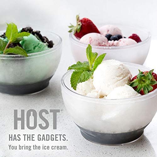 Host Ice Cream Freeze Bowl, Double Walled Insulated Freezer Gel Chiller Kitchen Accessory For Dessert, Dip, Cereal, With Comfort Silicone Grip, Plastic, Grey, 0.47 Liters #TOP5