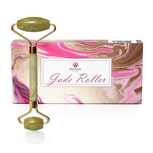 Natural Jade Roller for Face | Premium Face & Neck Massager for Skin Care | Anti Aging & Anti Wrinkle Facial Gua Sha Roller Beauty Tool | 100% Authentic Jade Stone Roller