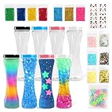 FUN AND MAGIC Sensory Bottle Kit – 8 Leakproof 10 oz Plastic Bottles with Caps – Calm Down Bottle DIY Sensory Bottles Fillers – Multisensory Tools for Mindfulness Focus & Creative Sensory Kit