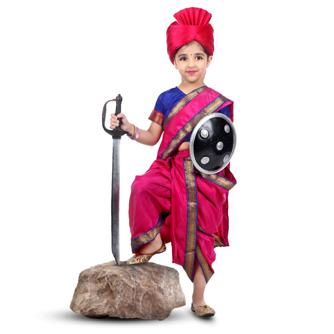 ITSMYCOSTUME Silk Rani Laksmi Bai Dress For Girls Kids Costume With Complete Accessories Jhansi Ki Rani Freedom Fighter & National Hero Costume (B0CBCYZ4CK) Amazon Price History, Amazon Price Tracker