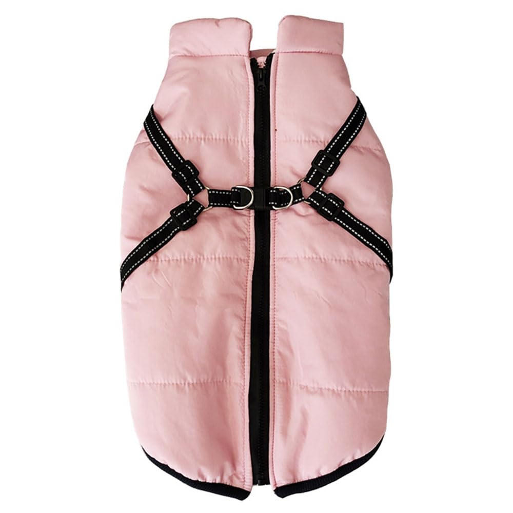 FANSU Winter Dog Coats - Waterproof Windproof, Warm Jacket Vest for Medium Large Dogs 5-66lb (4XL, Pink)