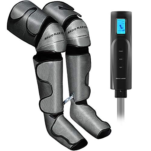 Evertone Foot and Leg Massager for Circulation with Knee Heat, Calf and Thigh Massager for Air Compression Calf Wraps Helpful for Muscle Fatigue, Gifts for Men/Women/Mother/Father/Family, Gray