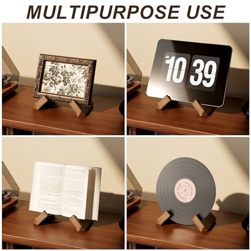 Now Playing Vinyl Record Stand, Premium Wood Retro Now Playing Record Holder, 1 Second Assemble Now Spinning Record Holder, Wooden Vinyls Record Display, Record Player Accessories - Thumbnail 5