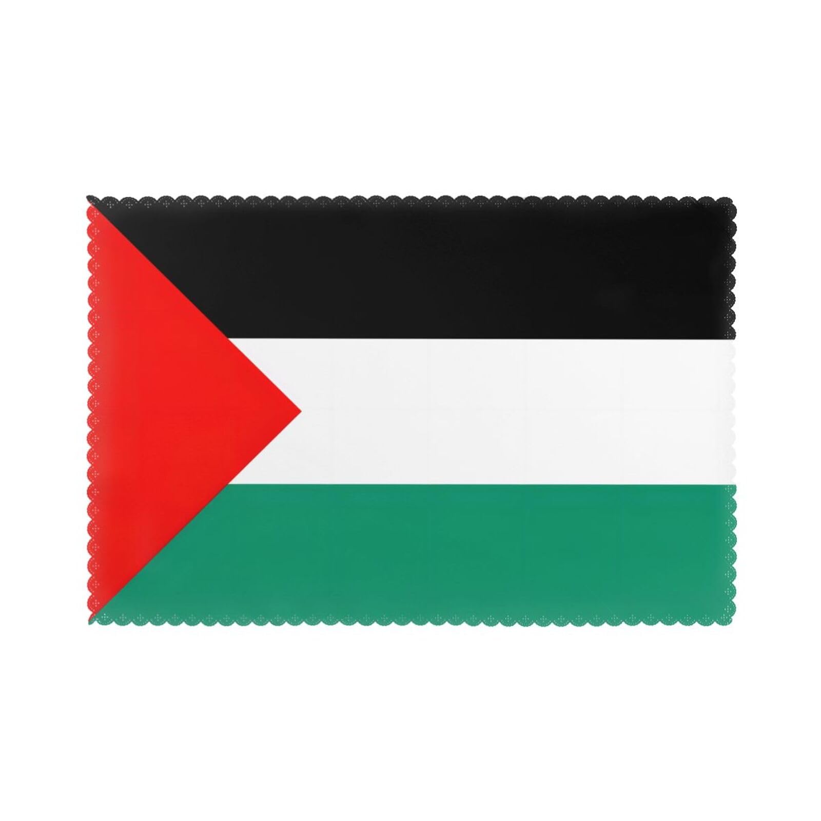 Palestine flag Print Placemats for Dining Table Set of 6 12x18 Inch Table Mats for Party Kitchen Dining.