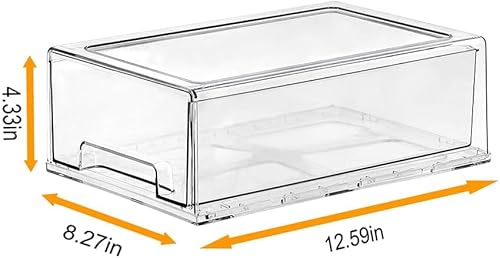 Miniatura 5 de SIMPEXPE Cajón de almacenamiento apilable, contenedor organizador de alimentos de plástico extraíble transparente para organización de estantes de
