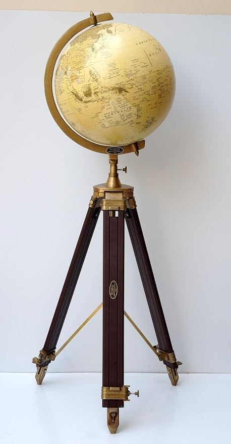 18 Inch World Globe with Tripod Stand Vintage Style Atlas Home Decor & Gift For Kids World Globe