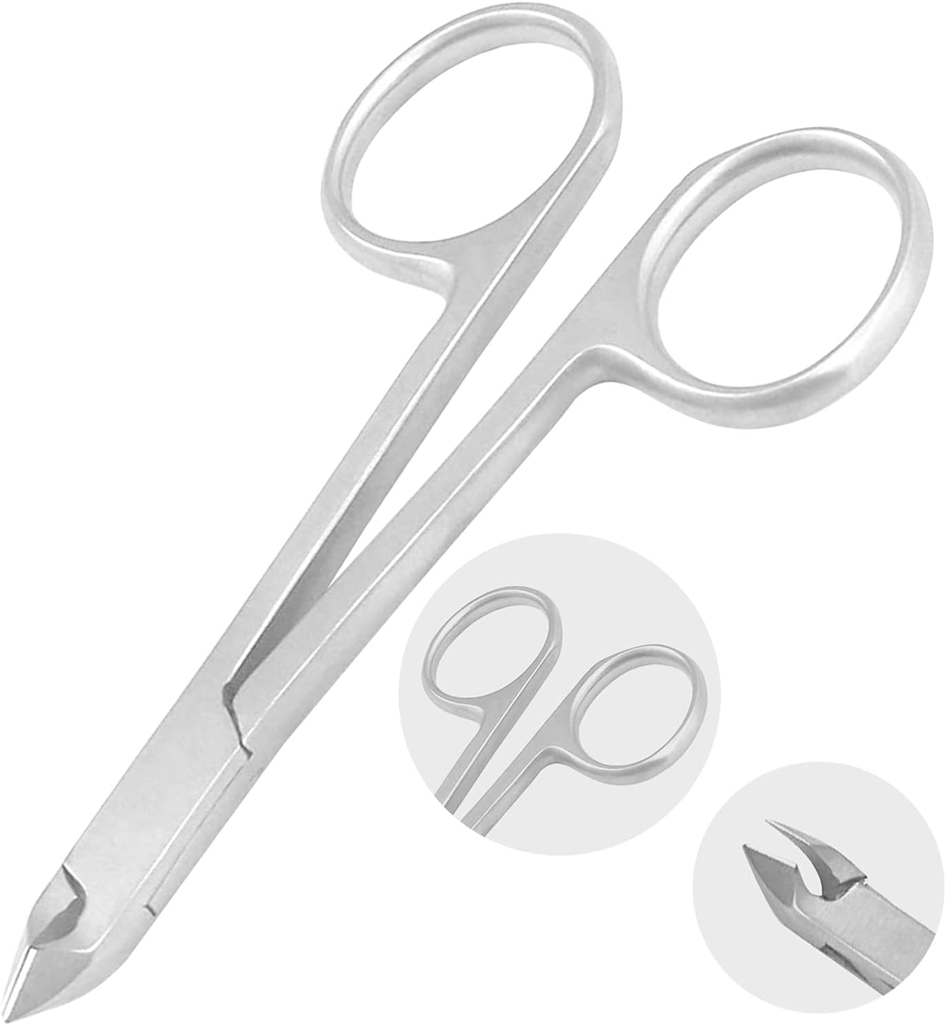 Nail Trimmer-Cuticle Remover- Nail Nipper-Scissor Style-Professional Stainless Steel Cuticle Cutter Clipper Durable Tools for Fingernails & Toenail (Nail Nipper Scissors Style), 4 inch