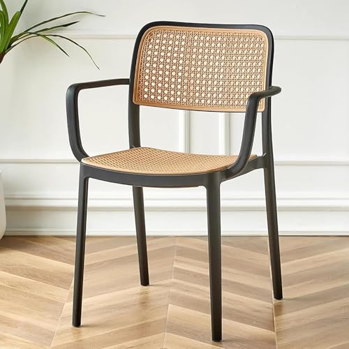 Image of INNOWIN Mirra Chair for Cafeteria | Arm Chair | Accent Chair for Living Room Home, Bedroom, Cafe and Hotels | 3- Year Warranty | Plastic | Black
