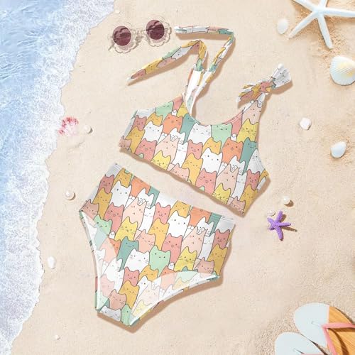 MNSRUU Girls Swimsuits Ladybug Cute Tankini Bathing Bikini Set Beach Swimwear3