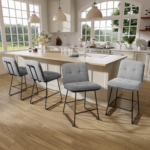 Image of Ollega Counter Height Bar Stools B3213 (Grey, 26 inch Counter Height-4 Pieces)