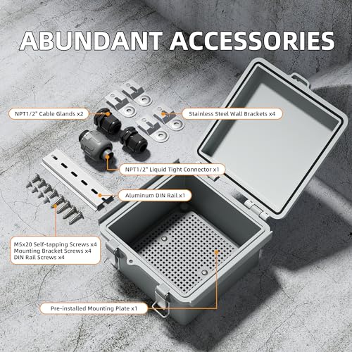 Outdoor Weatherproof Electrical Project Box, IP67 Rated, for WiFi Electronics and Solar Networking.