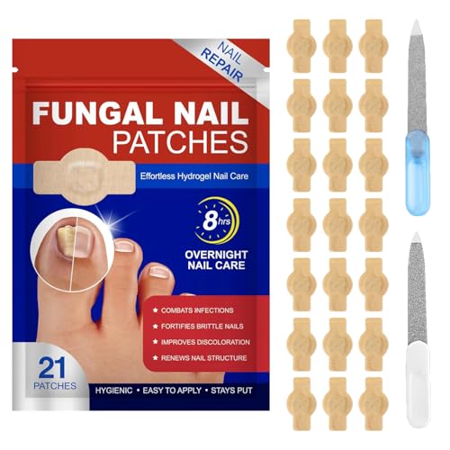 23 PCS Nail Fungus Patches, Ingrown Toe Nail Remover, Overnight Nail Correction for Ingrown Toenails, Includes 2 Nail Files for Daily Foot Care Routine