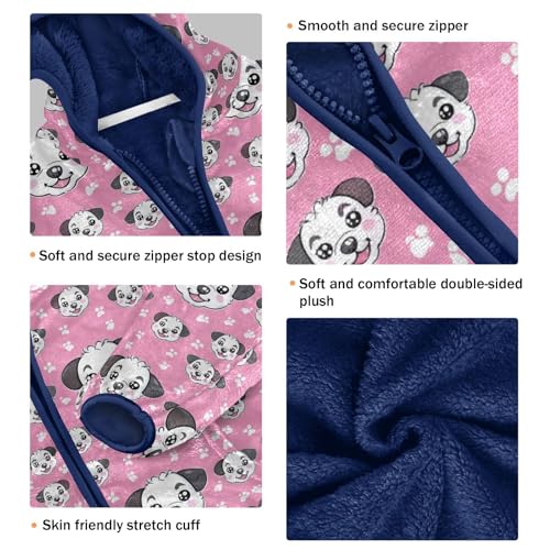 Cute Dog Puppy Boys Fleece Coat,Children's Zip-Up Hoodie Jacket,Baby Warm Fashion Outerwear 3-10T,A1134703