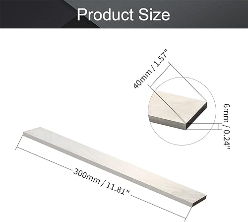 Miniatura 9 de Utoolmart Broca de herramienta de torno HSS 0.236 in x 1.969 in x 11.811 in Torno cuadrado Torno Herramienta de torneado en blanco 4241 Acero de