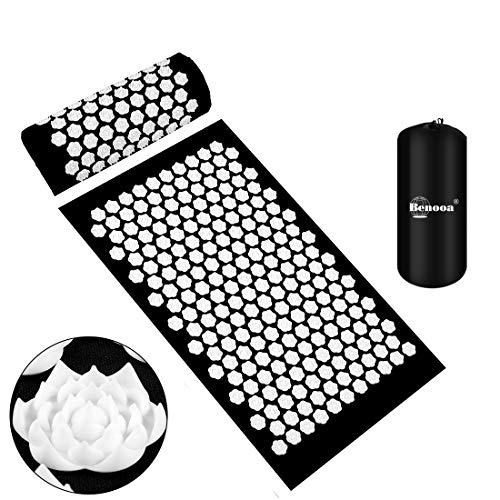 Benooa Acupressure Mats and Acupressure Pillow Massage Set,Acupuncture Mats and Acupuncture Pillow