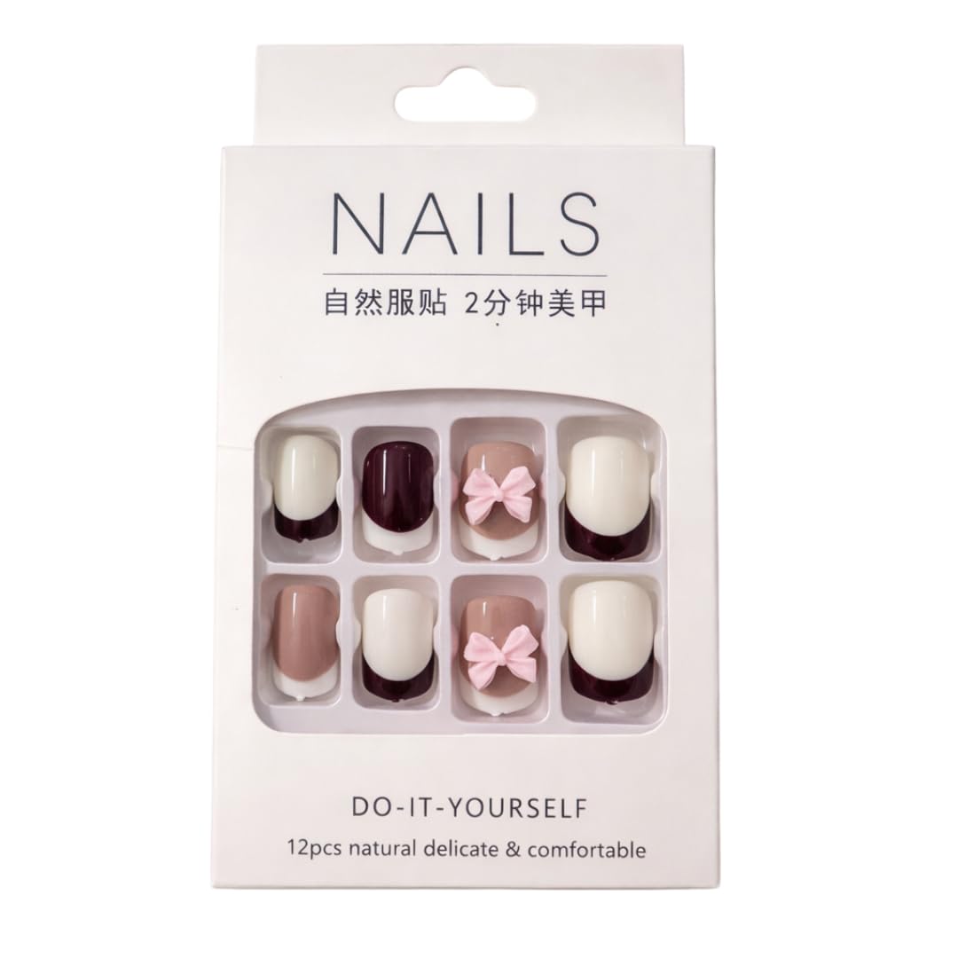 G.FIDEL Premium Artificial False Nail Set with Mix Design, Long Coffin Shape Press-On Nails, Glossy Finish with 3D Embellishments, DIY Manicure Kit for Women & Girls, 1 Set ( RANDOM DESING WILL BE SHIPPED )-image-19