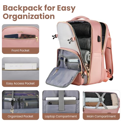 Image of YAMTION Luggage Sets 6 Piece,Hardside 20In Suitcase with Spinner Wheels,TSA Lock,Carry On Suitcase Travel Essentials for Personal Items,Pink