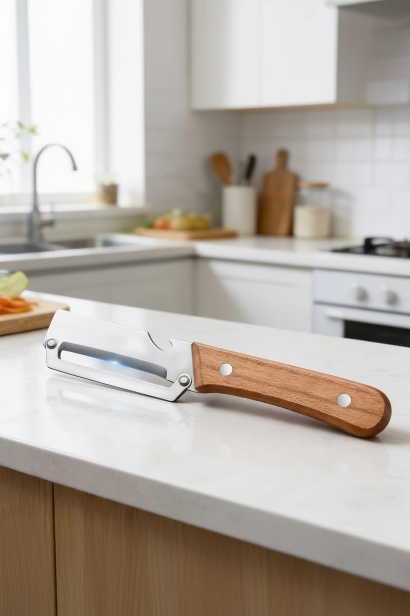 Zero Snag Wooden Peeler, Zero Flex Peeler Vegetable, Multi-functional Vegetable Peelers for Kitchen, With Wooden Handle,Bottle Opener Kitchen Tool for Fruit Veggie Carrot Potato Pumpkin(5pcs)