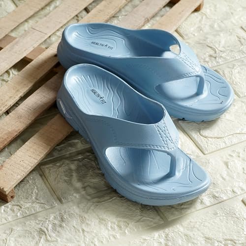 Image of HEALTH FIT SUPER SOFT Women's Flip-Flops Women's & Girl's Slippers | Comfortable & Lightweight | Soft Foot Massager | OUT Door & IN Door Flip-Flops Slipper INDIGO