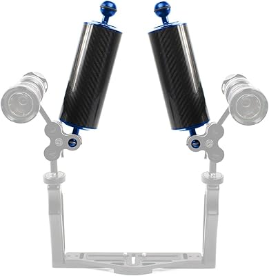 BGNing 10' Underwater Float Arm Carbon Fiber Floating Dual Ball Diving Buoyancy Aquatic Dual Ball SLR Camera Extension Tray Compatible with GoPro or Other Action Cameras(Blue)