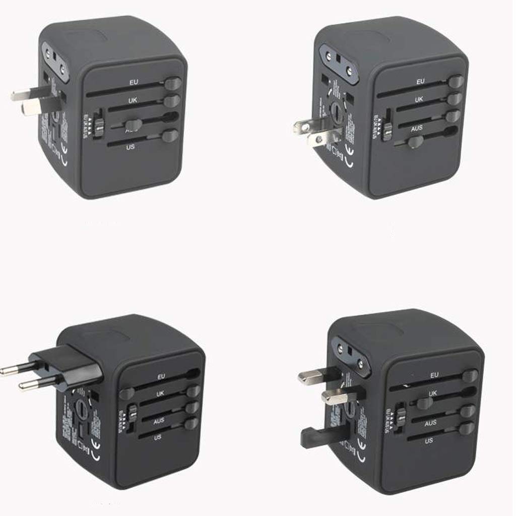 Międzynarodowy adapter podróży, adapter uniwersalny, uniwersalny adapter podróży dla Europy, Wielka Brytania, Chiny, Australia, 224 kraje (Color : D, Rozmiar : 5.3 * 6.7 * 5.2cm)