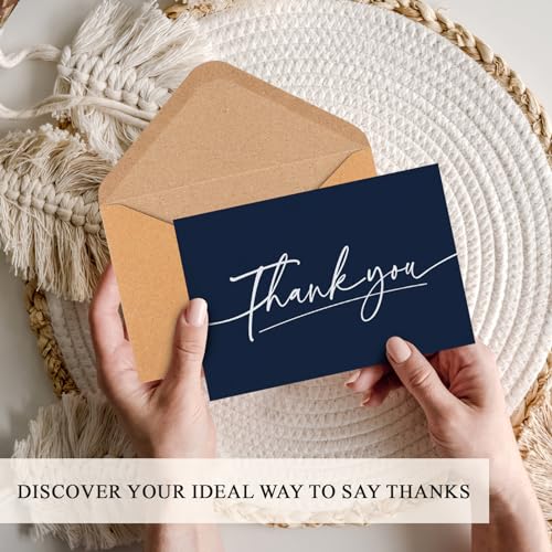 Taja T055-THX-NAVY Thank You Cards With Envelopes 24 Pack thumb #3