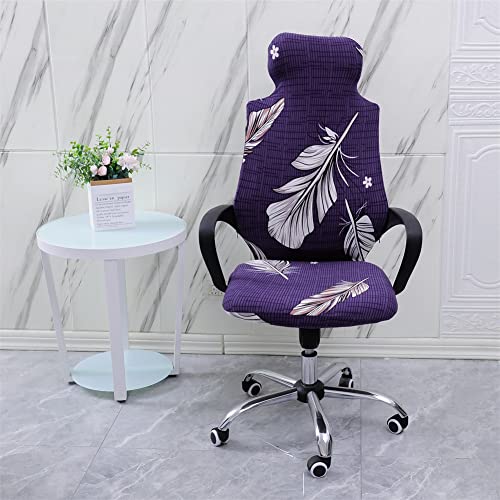 MaiYu-MY Office Computer Gaming Chair Covers Stretch Spandex Armchair Gamer Seat Cover Printed Household Racing Desk Rotating Slipcovers (4)