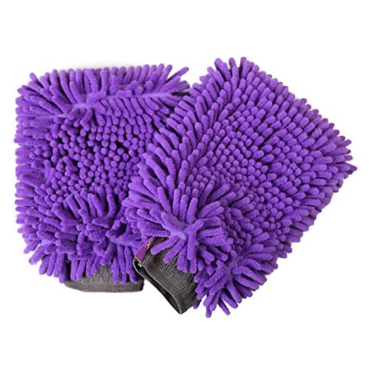 Hertzko 2 Pack Pet Towel Glove Ultra Absorbent Chenille Coral Fleece Material - Great for Drying Dog or Cat Fur After Bath