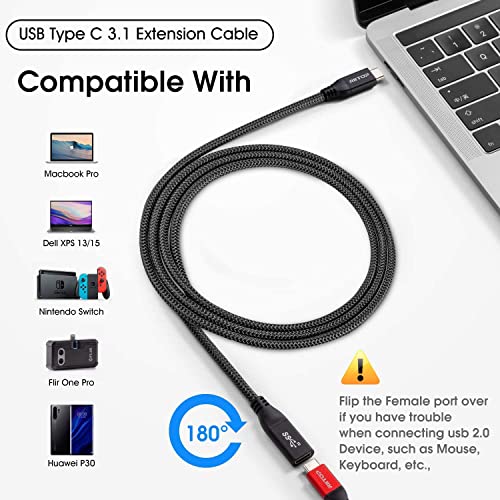 RIITOP USB C Extension Cable 6ft 10Gbps,100W PD Fast Charger - Image 4