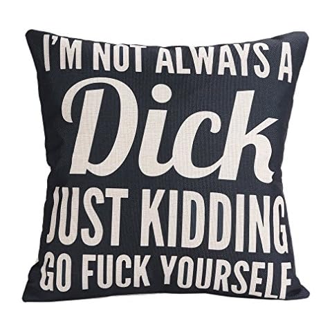 LEIOH Decorative Cotton Linen Square Printed Funny Pattern Throw Pillow Case Cushion Cover 18 x 18 Inches Funny for Men Cover