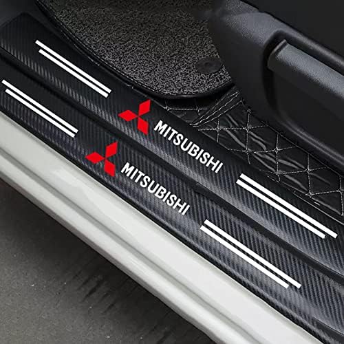 4 Pcs Car Door Sill Protector Stickers for Mitsubishi Evolution X, Carbon Fiber Entry Guards Scuff Guard Kick Plates Threshold Cover Accessories