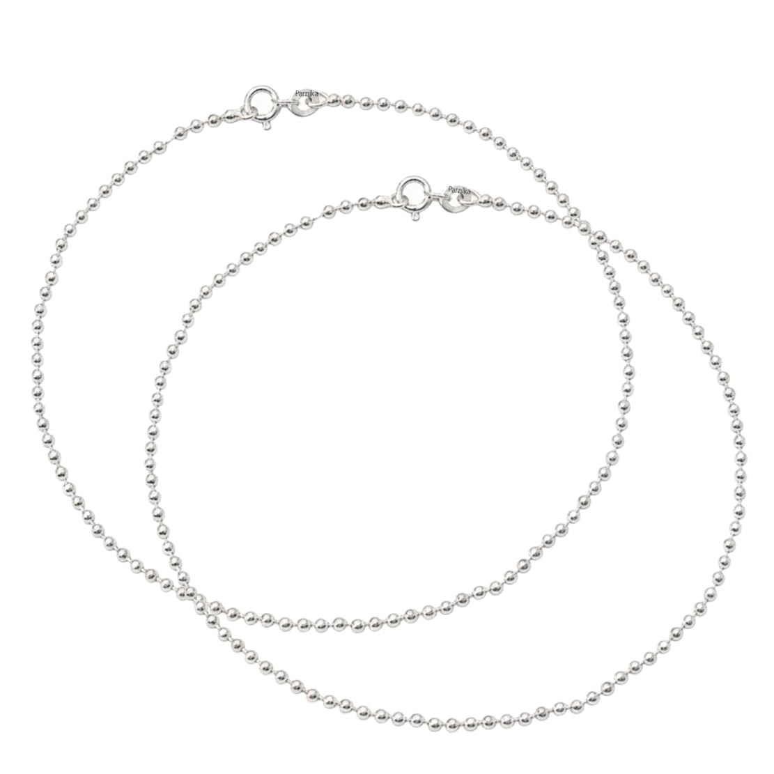 Parnika (Formerly MJ Trendy Flexible Silver Payal (Anklets) in Pure 92.5 Sterling Silver for Girls/Women | Gift for Women and Girls | With Certificate of Authenticity |