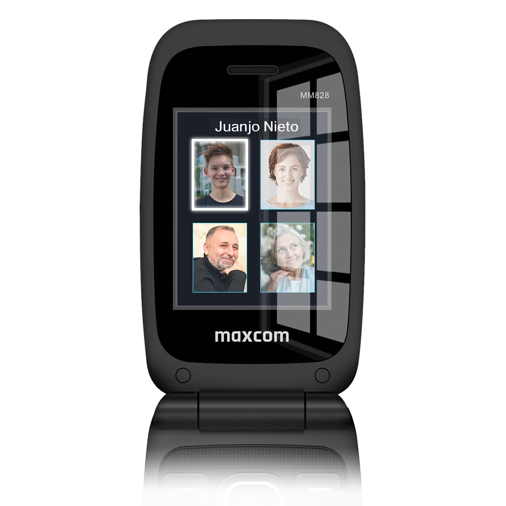 MAXCOM MM828 - Telefono cellulare 4G per anziani con flip cover, tasti e icone grandi, pulsante SOS, 8 contatti di chiamata rapida, marcatura diretta, schermo 2,4", batteria 1200 mAh, blu