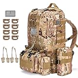 CALUOMATT Large Military Tactical Backpack for Men, 40-50L Backpacks for Women, Bug out Bag Army 3 Days Assault Pack Bags Rucksack with Molle System Cp